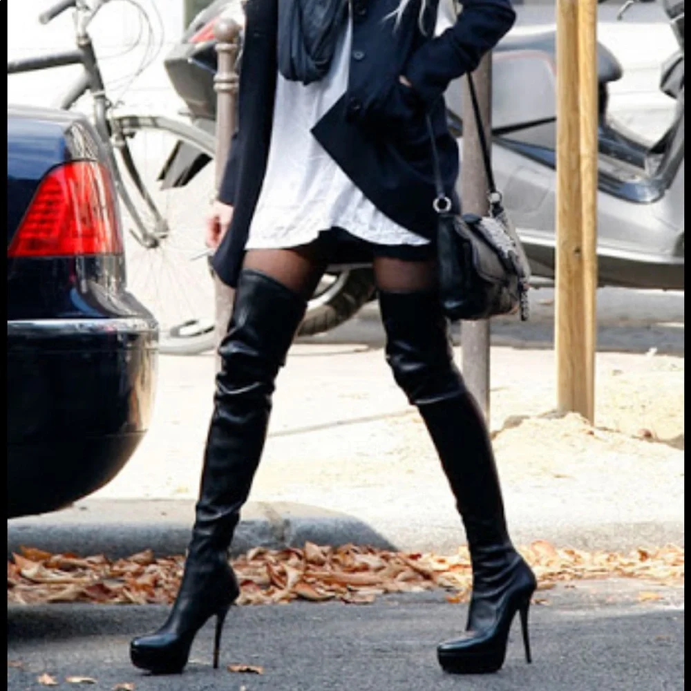 Gucci Division High Heel Over Knee Platform Boots